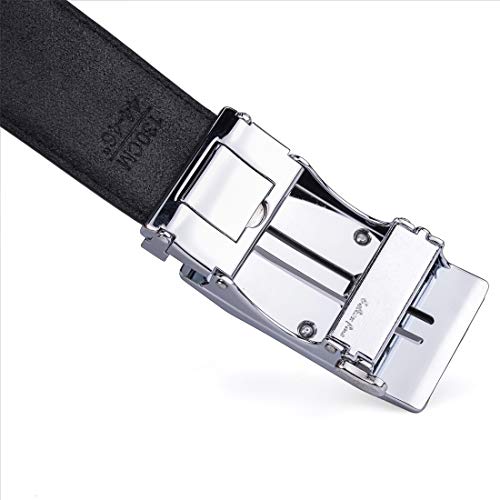 Image of Beltox Men Leather Belt w Slide Ratchet Interchangeable Buckle