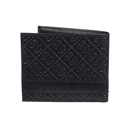 Guess Men's Leather Slim Bifold Wallet, Black/Red, One Size - Image 2