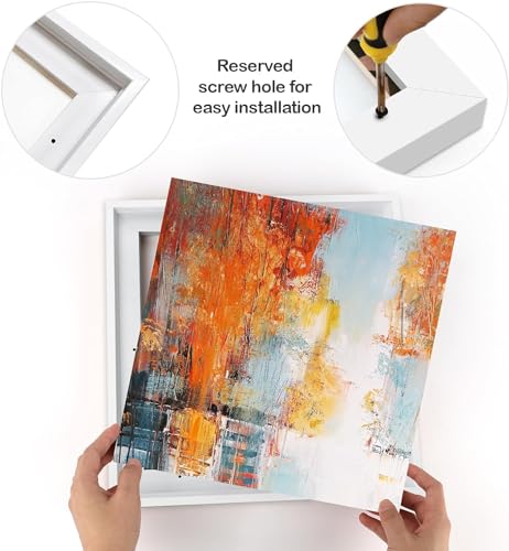 Image of Floater Frame for 6x6 Canvas Paintings with 0.6-0.9 inch Deep,White | Set of 2,Easy Framing,Floating Frames for Landscape Portrait Bedroom Hallway Entryway Decor,Horizontal or Vertical Display