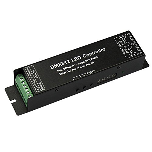 JOYLIT 4 Canales 4x4A 192W Pantalla Digital DMX512 LED Decodificador Controlador Para Tiras LED RGBW