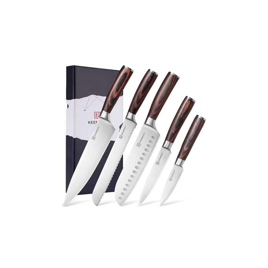 KEEMAKE-Kitchen-Knife-Set-of-5-14116-High-Carbon-Stainless-Steel-Professional-Chef-Knives-Set-Razor-Sharp-Japanese-Knife KEEMAKE Kitchen Knife Set of 5-1.4116 High Carbon Stainless Steel Professional Chef Knives Set
