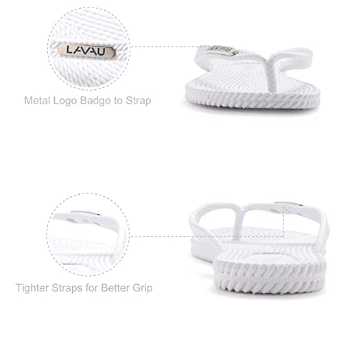 Image of LAVAU Flip Flops for Women, Waterproof Non Slip Thong Sandals for Shower Beach Pool, 100% Recyclable