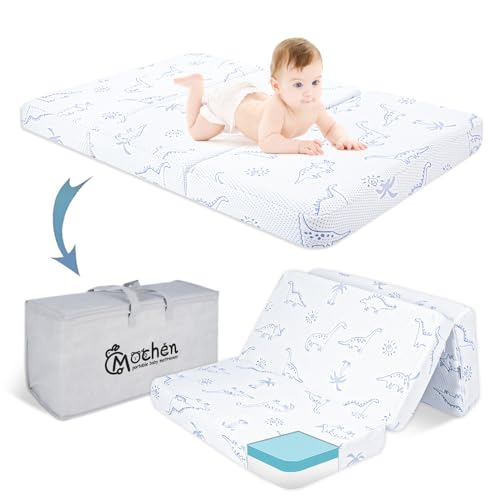 Image of Mochen Trifold Pack and Play Mattress, 38 inchx26 inch Pack n Play Mattress | Skin-friendly Hypoallergenic Fabric,Dual-Sided Memory Foam, Portable Baby Mattress with Removable Cover & Carry Bag
