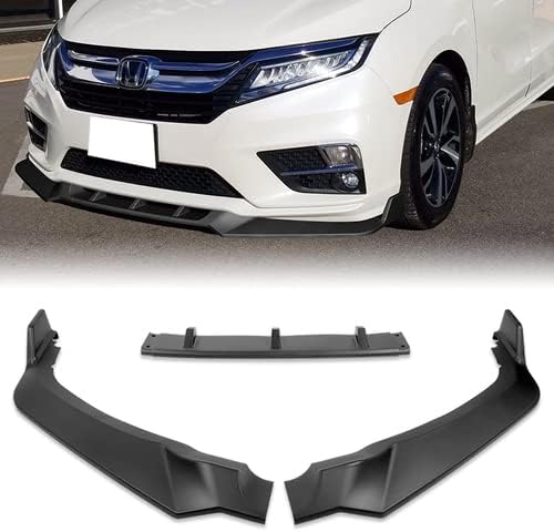 3 Pieces Front Bumper Lip Spoiler Splitter Side Body Kit Trim Protection Compatible with 2018-2020 Honda Odyssey, 2019 (Painted Black)