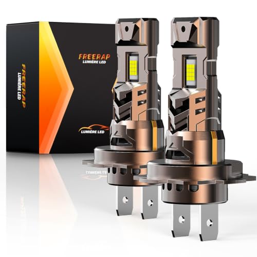 FREERAP Ampoule LED H7 36000LM 6500K Plus Lumineuse, Taille 1:1, 120W H7 LED Avec Ventilateur, IP68 Imperméable, Plug and Play, Durée De Vie 70000 Heures,...