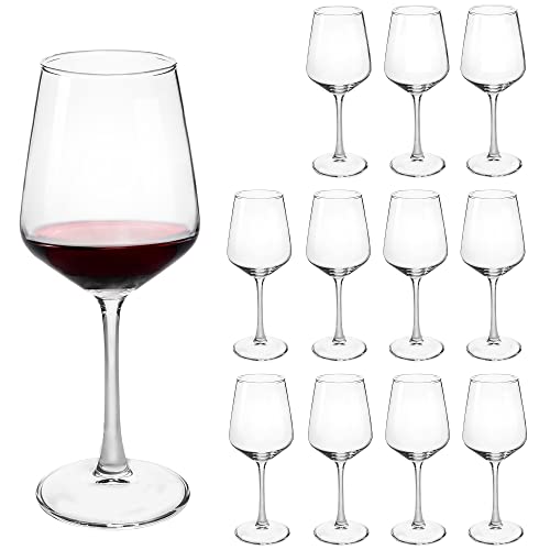 Czumjj Wine Glasses Set Of 12, 12 Oz Durable Red White Wine Glasses For Wedding, Party, Dishwasher Safe cover