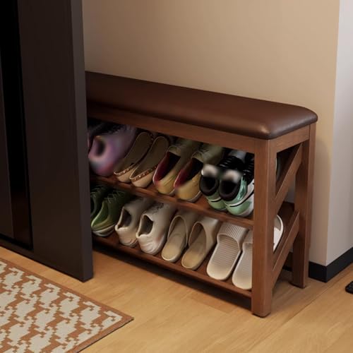 Banc à chaussures peu encombrant doté d'une étagère inclinée ergonomique - 4