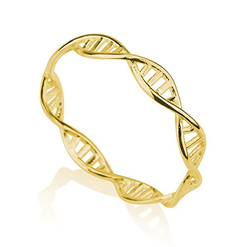 Personalized Necklaces DNA Ring- 18k Gold Plated DNA Ring Chemistry Ring, Science Ring, Molecule Ring