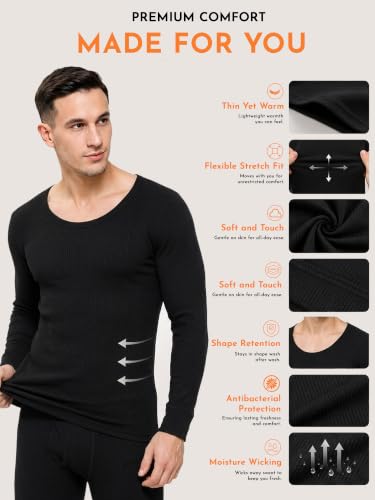 Image of BODYCARE Men's Slim Fit Thermal Top Round Neck Full Sleeves Pack Of 1