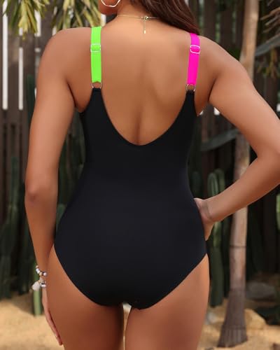 Image of Holipick Women Tummy Control One Piece Swimsuit - Push Up Bathing Suit Full Coverage Slimming Swimwear