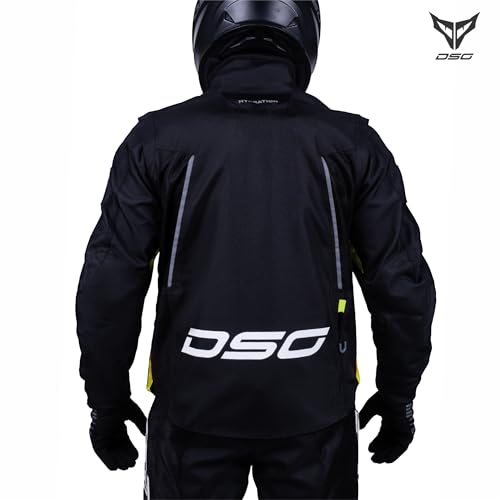 Image of DSG ADV Riding Jacket (Colour - Black Yellow Fluo) (Size-Small)