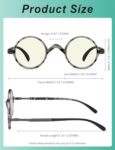 Image of Eyekepper Reading Glasses for Women Men, Blue Light Readers Round | Womens Circle Computer Cheaters, Mens Ladies UV /Bluelight Blocking Reader Eyeglasses,All-Day Comfort Spring Hinges for Screen