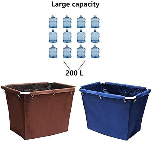 DFEDHF Large Movable Trolleys, Household Serving Cart Laundry Sorter Cart Home 1 Bag with Handle, Home Laundry Room Clothes Hamper with Rolling Wheels/Brown/(Brown-8 Tube)