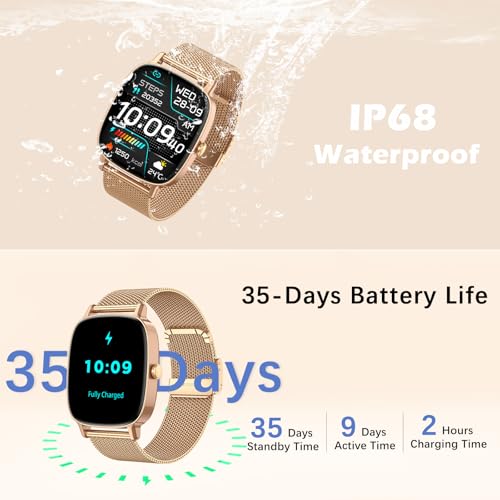 Smart Watch for Women, Answer/Make Call,1.85'' Ultra-Clear Screen Fitness Tracker with Heart Rate/Sleep/SpO2 Monitor,Smartwatch for iPhone/Samsung/Android,120+ Sport Modes,IP68 Waterproof with 2 Bands - image 7