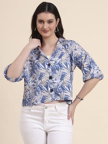 Image of Women's Cotton Blend Printed Combo (Pack of 2) Shirts - 3 /4 Sleeves V Collar Neck (COMBO1744)