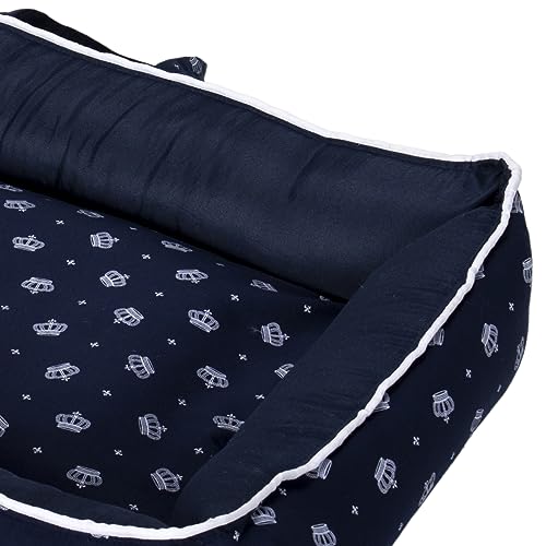 Ninho Redutor Alça Bebê Menino Coroa Azul Marinho 2 Peças
