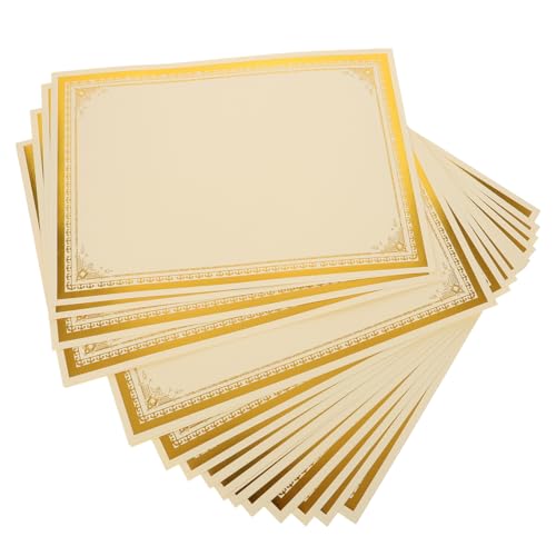 Papier Certificat A4 30 Feuilles Or Vierge pour Cérémonie de Remise de Diplômes