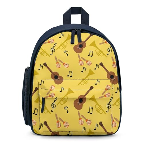 RQZWDQ Trumpet Musical Instrument Pattern Small Backpack Bags Mini Backpack Purse for Women Men Adjustable Daypack Rucksack Travel Holder Bookbags Shopping Bags
