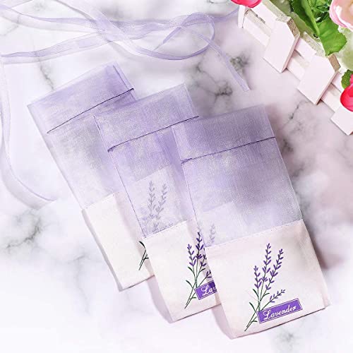 XLKJ 30 Pcs Dried Lavender Sachets Bags,Empty Lavendar Flower Sachet Bags with Drawstring - Image 4