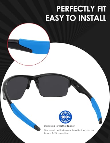 Image of BLAZERBUCK Replacement Temple Sleeves Ear Socks for Oakley Bottle Rocket OO9164 Sunglass - Light Blue