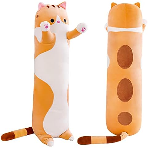 Cute Plush Cats Doll, Soft Stuffed Cat Pillow, Doll Toy Gift for Girlfriend Adult, Skin-friendly Comfortable Cushion Cuddle Hugging Pillow (Brown, 50CM) Cover