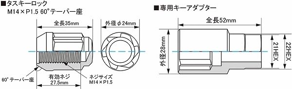 Amazon | KYO-EI (協永産業) BullLock TUSKEY Lock & Nut SET M14XP1.5