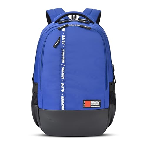 Image of Gear Inspired 19 inch /36L Large Water Resistant School Bag | Casual Backpack | Daypack | Travel Backpack | Kids Bag for Boys /Girls (Blue - Black)