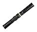 RECHERE Alligator Crocodile Grain Leather Watch Band Strap Gold Pin Buckle Color Black (Width 20mm)