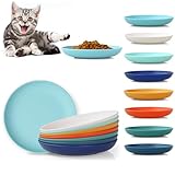 GENLGE 8 Pack Cat Bowls Whisker Friendly, 5.9 x 1 Inch Shallow & Wide Cat Dishes, BPA Free Unbreakable Pet Food and Water Bowl for Indoor & Outdoor Cats
