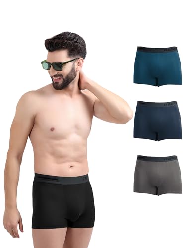 Image of Freecultr Men's Underwear Micromodal Airsoft Trunk - Anti Bacterial, No Itch, No Chafing, Sweat Proof & Ultra Soft Fabric (Pack of 4) | Mens Underwear Combo Pack of 4