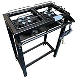 Fogão Industrial 2 Bocas Alta Pressão Preto c/Mang e Reg (Junior)