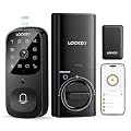 Lockzo Smart Lock with Camera, 6-in-1 WiFi Doorbell Keyless Entry Door Lock, Deadbolt Lock for Front Door, Fingerprint, Keypad Code, App Control, IP65 Waterproof, BHMA, Support Alexa&Google Assistant