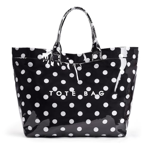 Image of Lushandy PVC Tote Bag for Women Jelly Beach Bag Top Handle Hobo Handbag | Water-Resistant, Wipe Clean, Lightweight