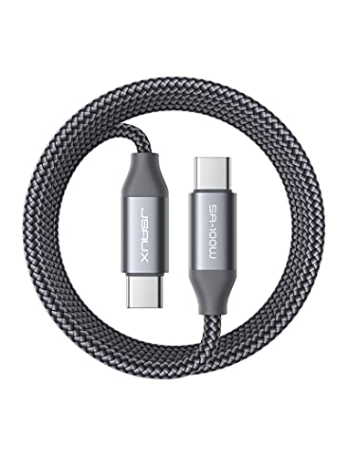 Best Promo USB C to USB C Cable 100W 10ft, JSAUX PD USB Type C Super Fast Charger Cable Compatible with MacBook Pro/Air 2020/2019 (M1), iPad Pro/Air 4, iPad Mini 6, Galaxy S22/S22 Ultra/S21/S20/S10, Pixel 6-Grey
