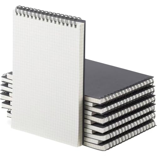 Lot de 6 carnets quadrillés 140 pages à double spirale pour notes - 3