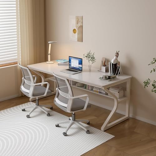 Image of TEKAVO Kynes Computer Table for Home Pc | Office Table for Home with Lower Shelf, Laptop Table, Work Table, Study Table, Modern Workstation | White Wood, Metal, (150 Cm x 60 Cm x 75 Cm) - DIY