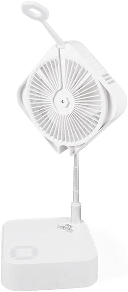 hejhncii Foldaway Stand Floor Fan with Humidifier USB Rechargeable Adjustable Height Desk Fan for Bedroom Office Outdoor Folding Desk Fans Small Quiet Fan USB