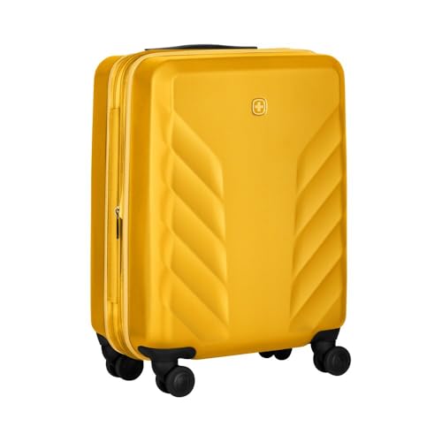 WENGER Motion Carry-On Hartschalenkoffer, Handgepäck, Trolley, 36 (43) l, Sicherheitsschloss, Damen Herren, Reisen Urlaub, Gelb, 653339