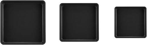 WAYNHUI Platillo cuadrado para plantas 681012141618 bandeja cuadrada de plástico grande y pequeña (negro 6810 pulgadas, paquete de 9 unidades)