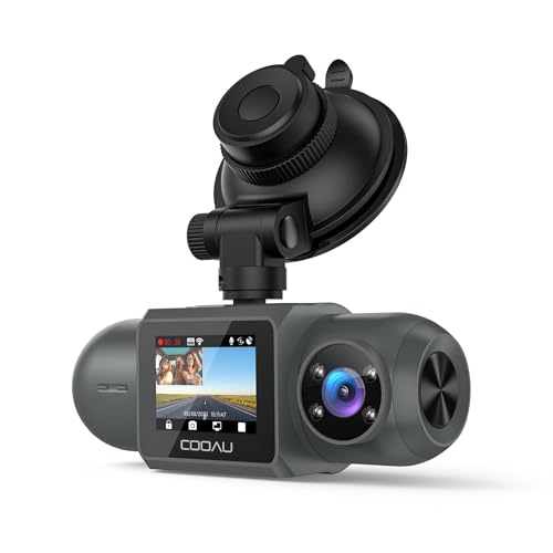 COOAU D30S 4K Dash Cam with GPS Wi-Fi, Front and...