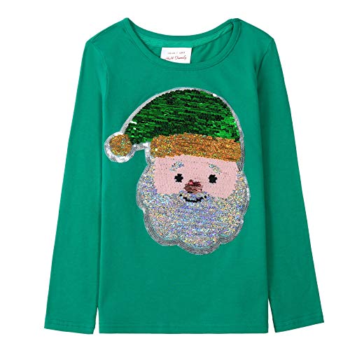Image of Christmas Shirts for Girls and Boys Flip Sequin Santa Christmas Tree Kids T-Shirt Clothing