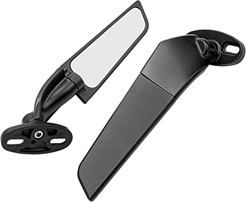 JOOTEN pour Aprilia RSV4 APRC RSV4 Factory RSV4RR RSV4RF Moto Wind Wing Mirror Multi Angle Réglable Rotation Rétroviseur Rétroviseur Latéral Modifié (Couleur : Noir) Cover