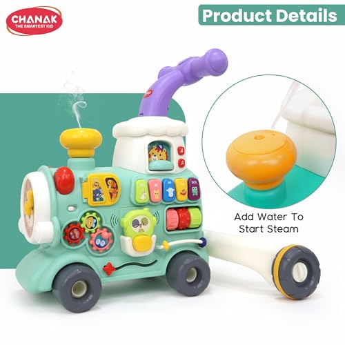Image of Aditi Toys Mini Tiny Train Baby Walker - Ride-On Train for Kids 9+ Months, Musical Toy with Push & Pull Handle, Multi Activity Learning Walker with Gears, Animal Sounds, Sensory Play for Boys & Girls