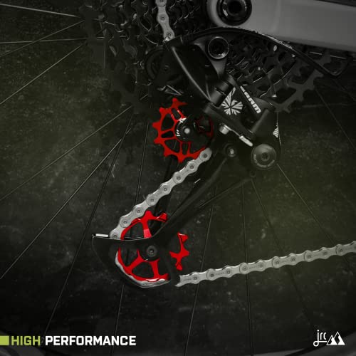 Image of JRC Components Ceramic Derailleur Pulley Wheel | Pair of 14&12T Jockey Wheels Hybrid Ceramic Bearing - MTB Bike Rear Derailleur Pulley Wheels | Hybrid Ceramic Pulley Wheels.