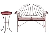 mobilier jardin vintage suisse Sièges confortables pour 2 personnes ; la table offre un espace supplémentaire pour le café du matin et les magazines