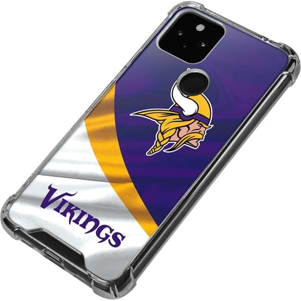 Skinit Clear Phone Case Compatible with Google Pixel 4a 5G - Officially Licensed NFL Minnesota Vikings Design