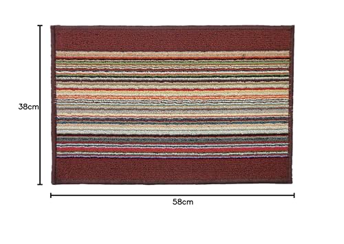Image of Status Unique Design Floor Door Mats in Home Decor Soft Kitchen Living Area Bathroom Office Entrance Non-Slip Washable Dirt Trapper (38x 58 cm) (Purple) (Maroon)