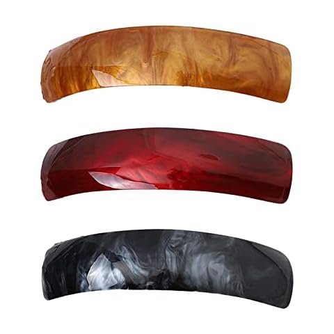 3 Stücke Retro Haarspangen,Automatische Acryl Haarspangen Groß,Rechteckige Französische Haar Clips Für Damen Mädchen Cover