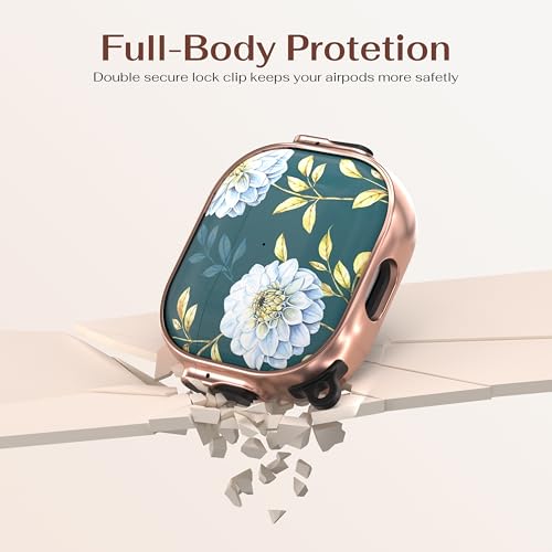 Image of Maxjoy for AirPods 3 Case with Lock, Flower AirPod 3 Case Lock Protective Hard AirPod 3rd Generation Cover for Women Men with Keychain for AirPods 3rd Generation Cover 2021,Green