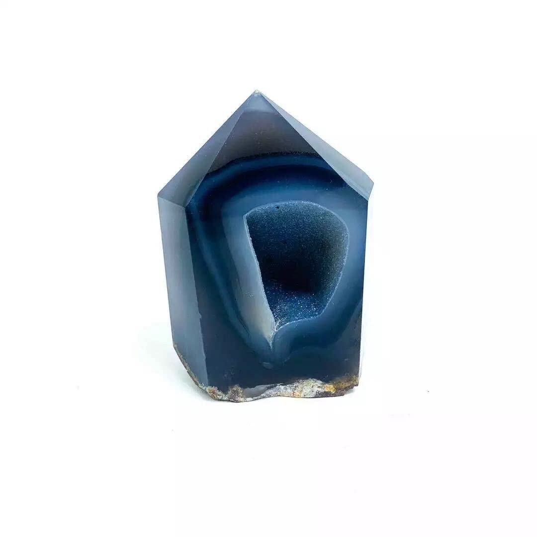 Natürlicher grauer Achat Geode Quarzkristall Zauberstab Punkt 200G-1000G 1pc Natursteine ERTEYIN